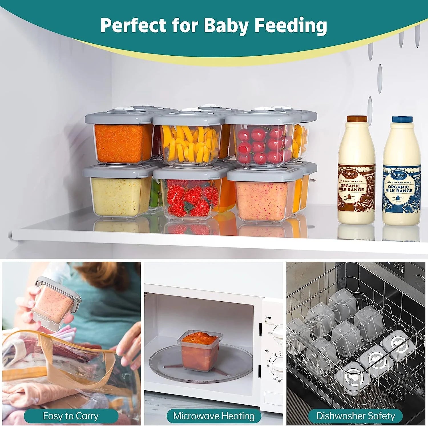 Essentials Baby Food Maker, 17 in 1 Baby Food Processor, Food Blender with Baby Food Containers, Grey