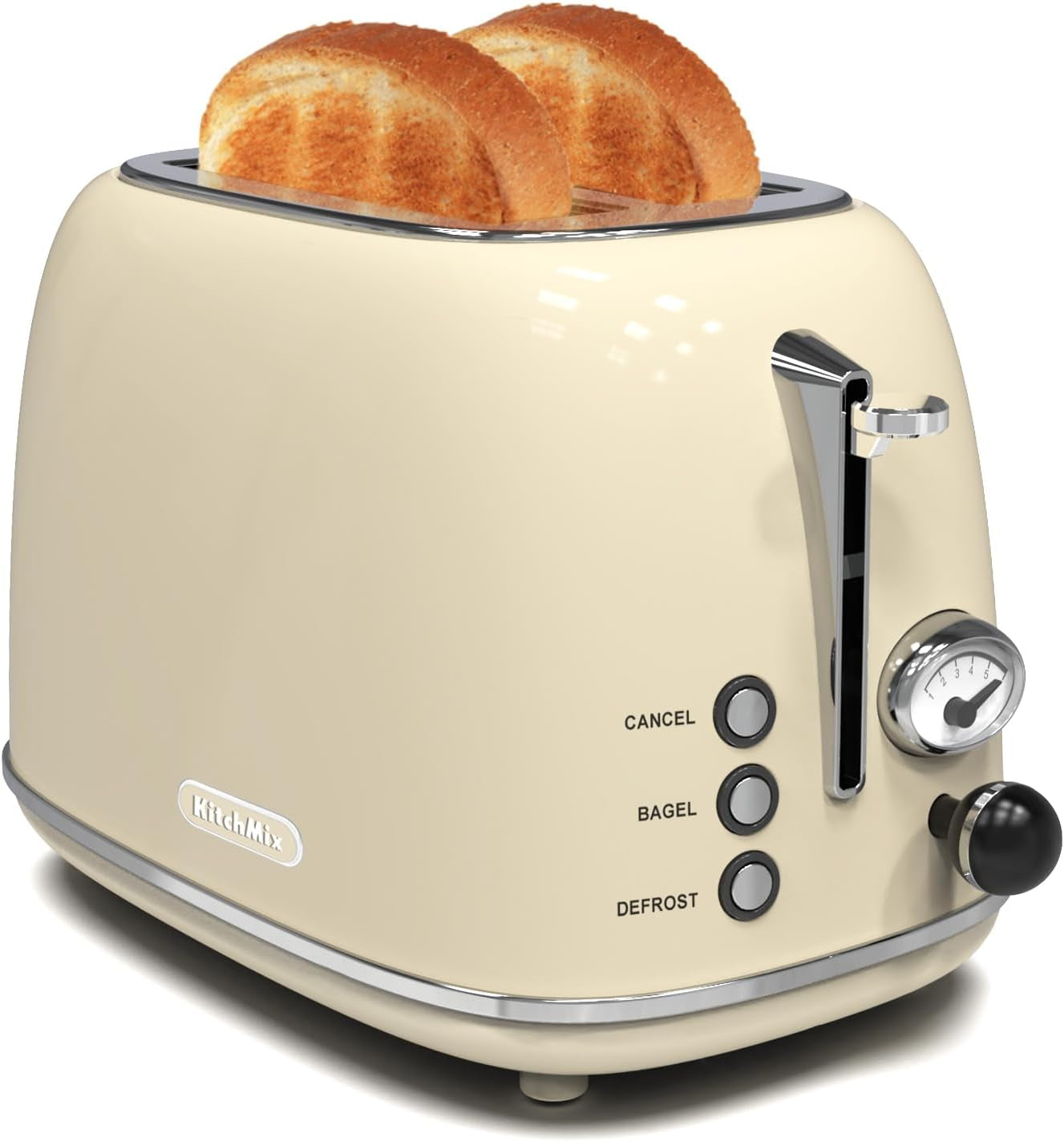 Essentials Toaster 2 Slice, Retro Stainless Steel Toaster  