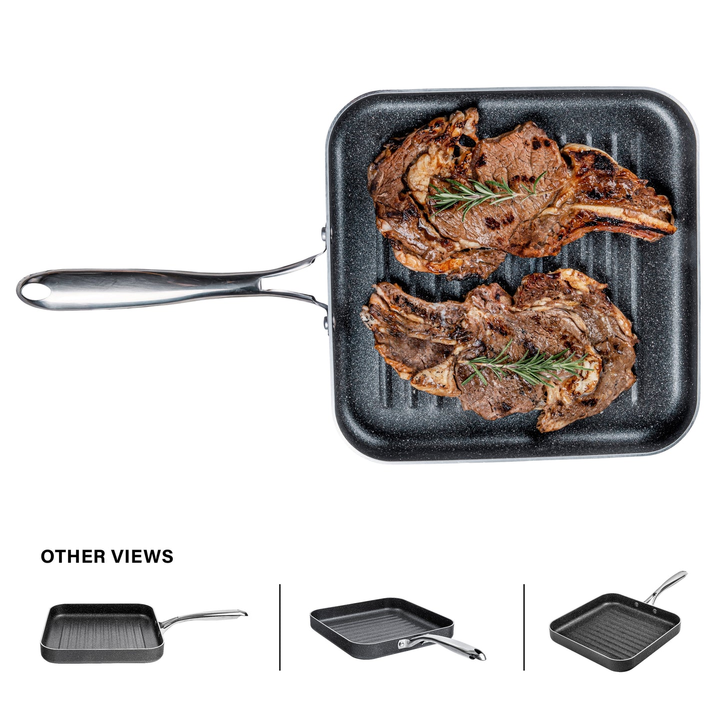 Essentials Nonstick Grill Pan 10.5" Square Skillet 