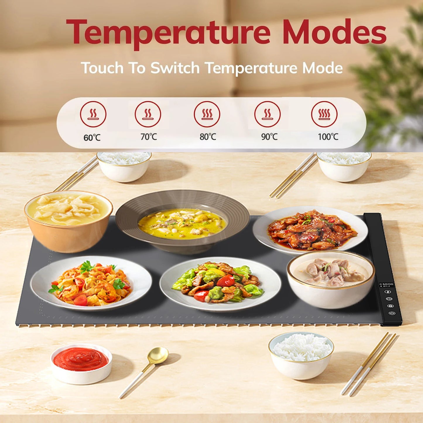 Essentials Silicone Heating Mat for Food Warming 