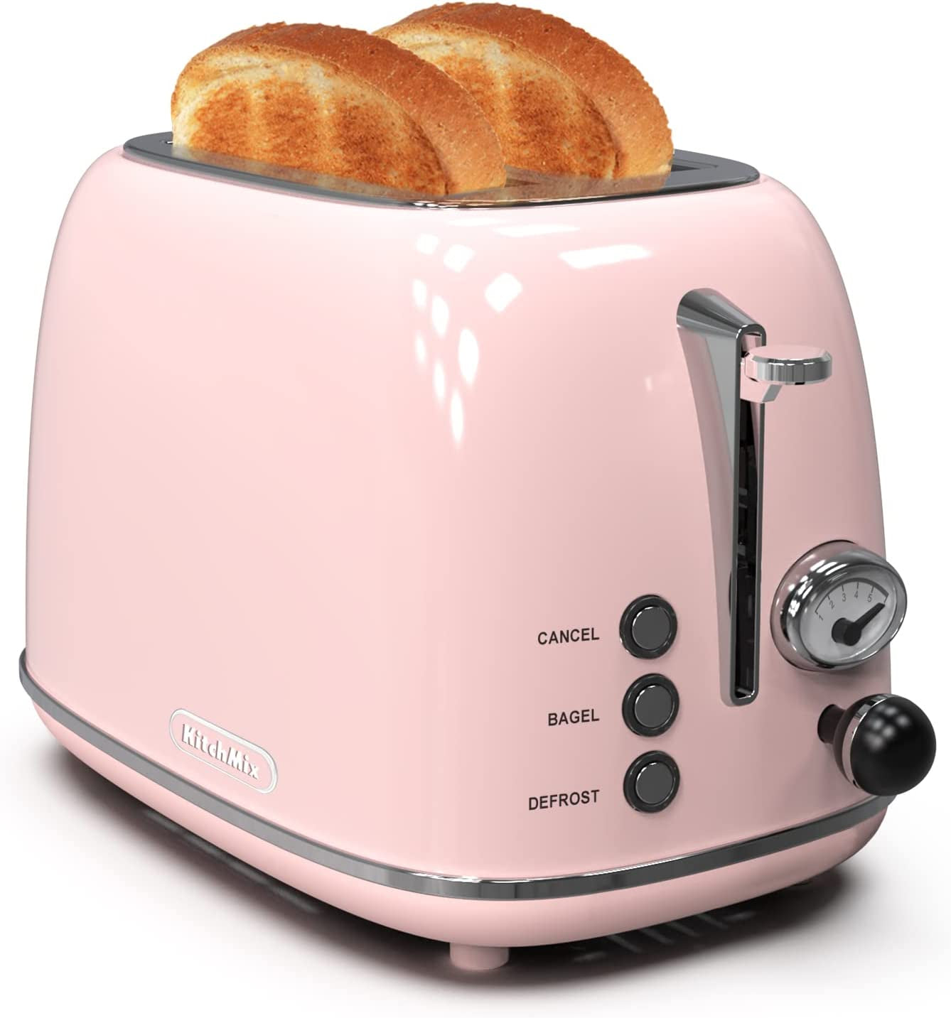 Essentials Toaster 2 Slice, Retro Stainless Steel Toaster  