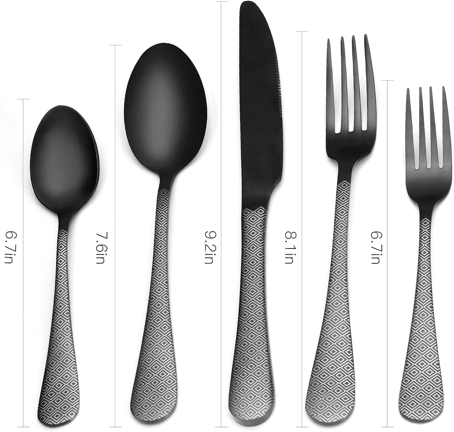 Essentials Matte Black Silverware Set, Satin Finish 20-Piece Stainless Steel Flatware Set