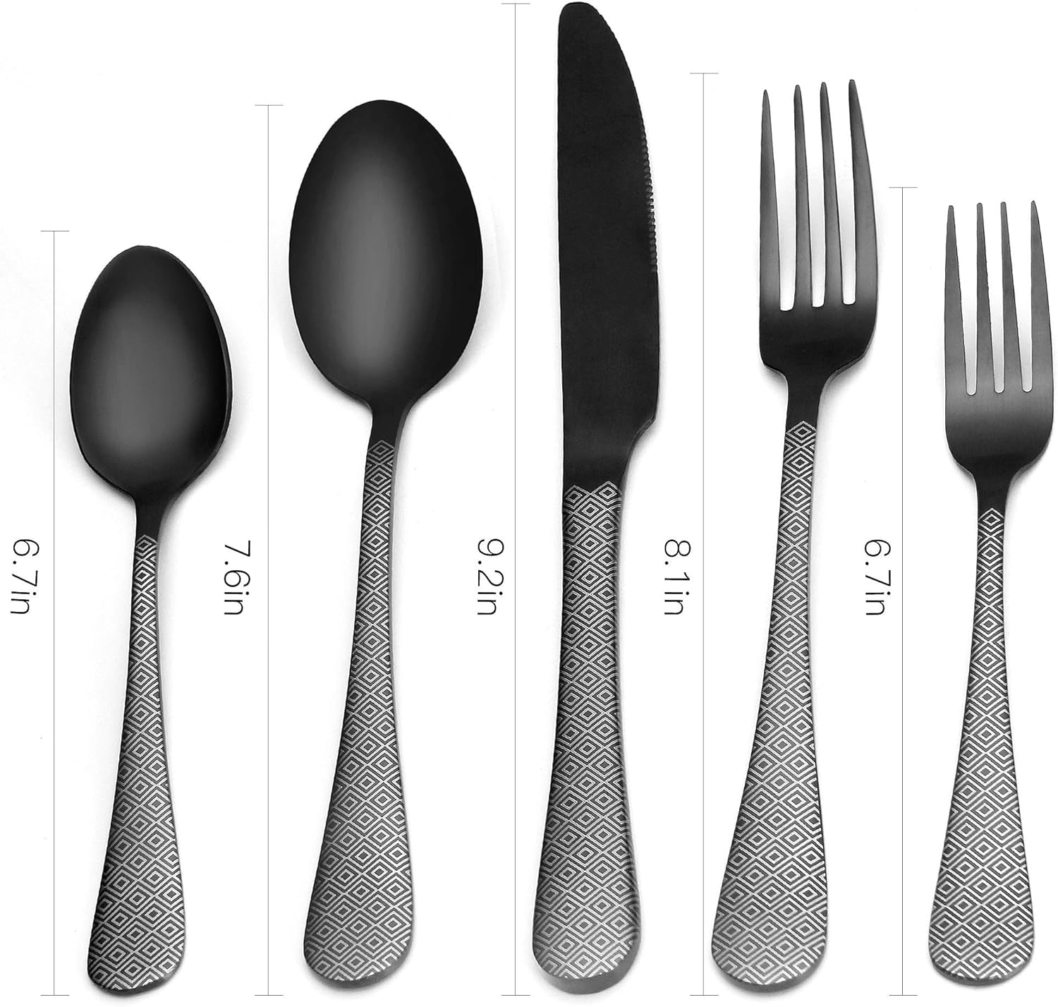 Essentials Matte Black Silverware Set, Satin Finish 20-Piece Stainless Steel Flatware Set