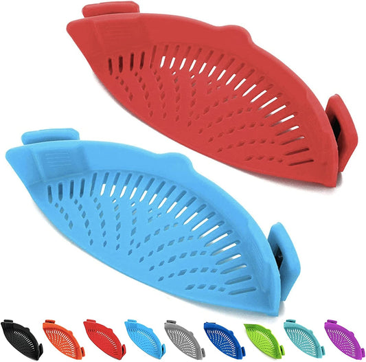 Essentials 2 Pcs Clip on Pasta Strainer