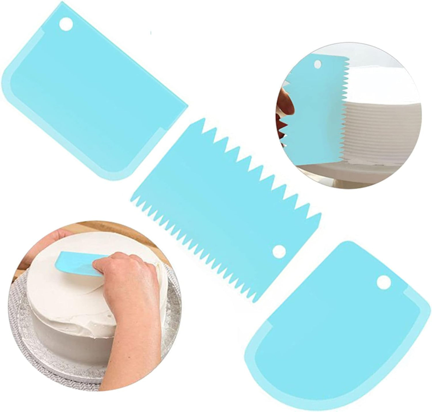 Essentials 3 Pcs Cake Scraper Smoother Set