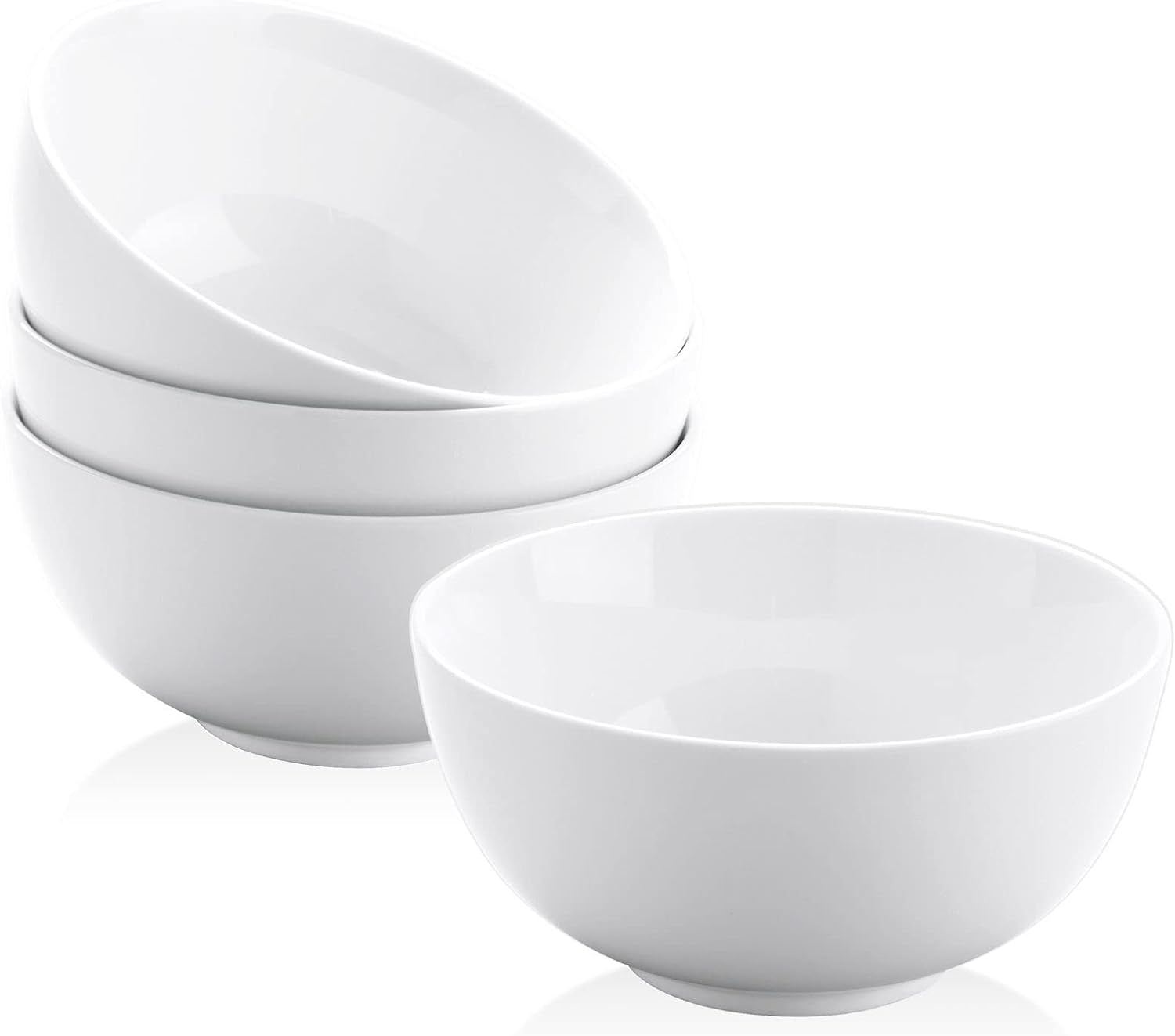 Essentials 22 Oz Ceramic 6“ White Porcelain Bowls Set 