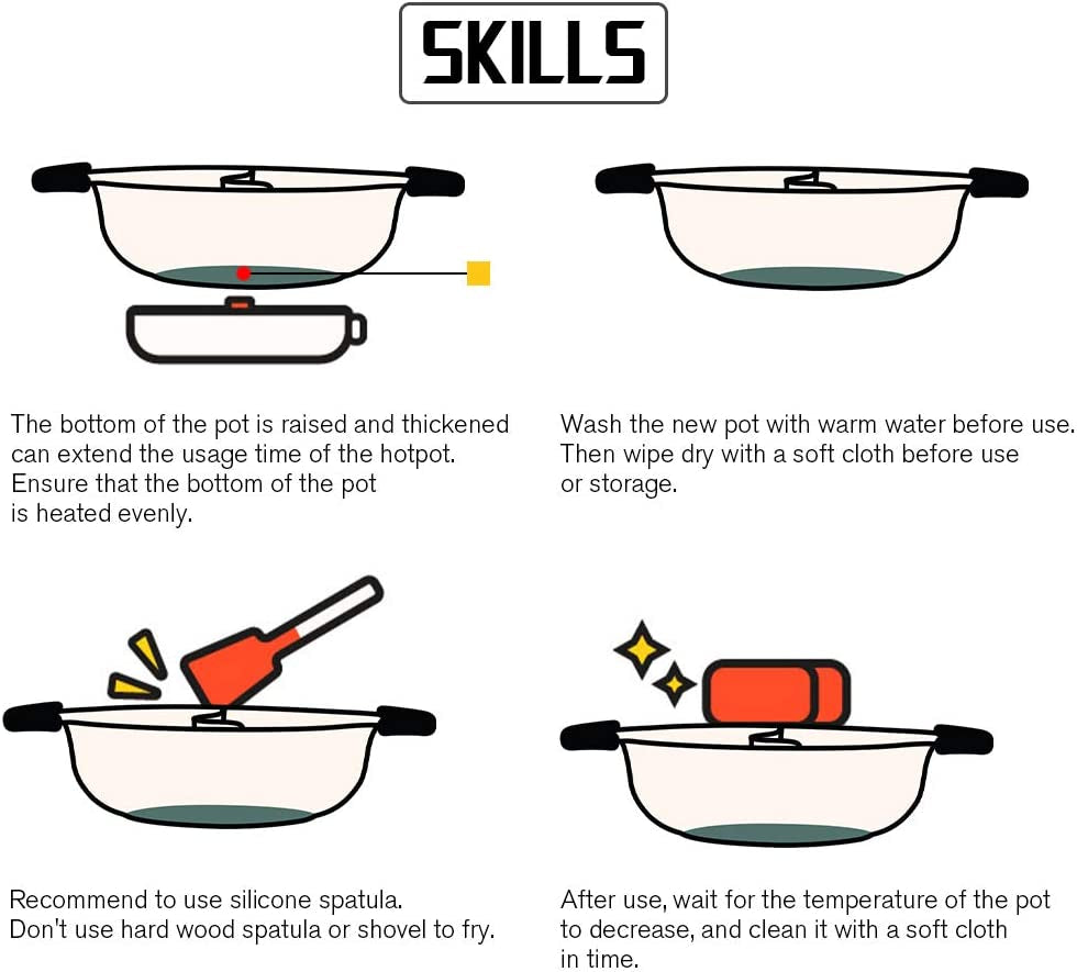 Essentials Hot Pot with Divider for Induction Cooker - 4.5 Quart (White)