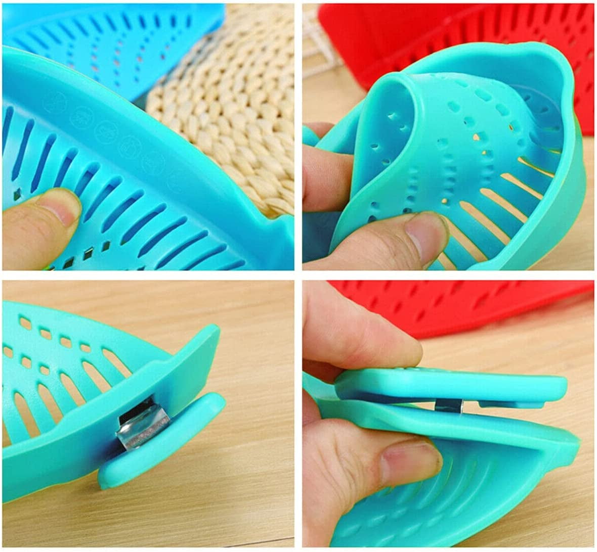 Essentials 2 Pcs Clip on Pasta Strainer