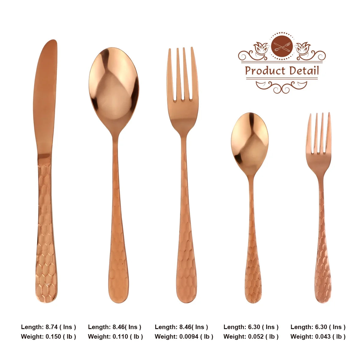 Essentials 30-Piece Copper Silverware Flatware Cutlery Set