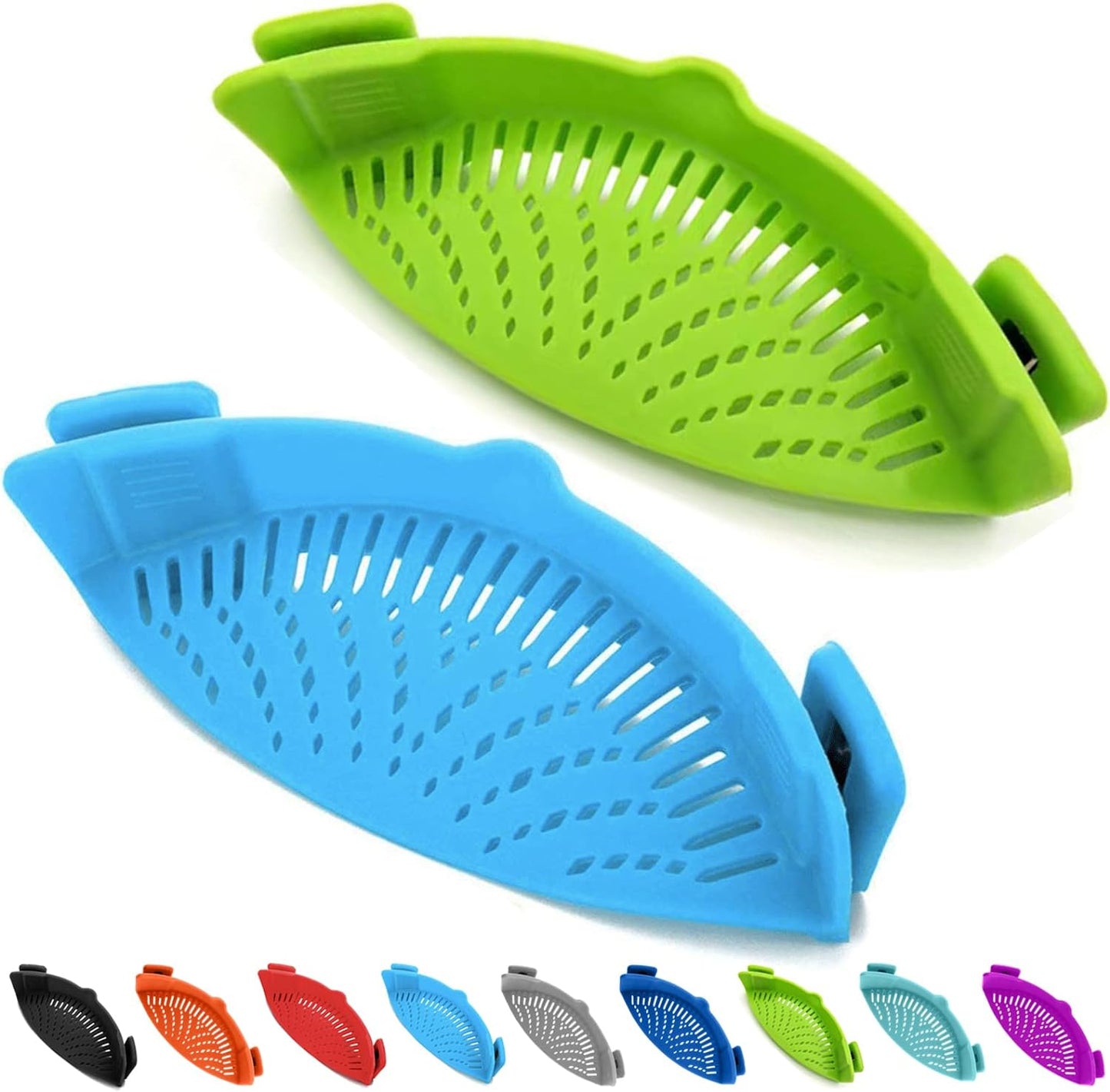 Essentials 2 Pcs Clip on Pasta Strainer