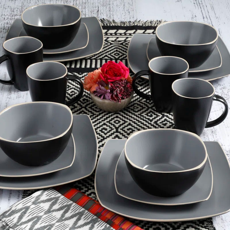 Essentials Soho Lounge Stoneware 16 Piece Dinnerware Set