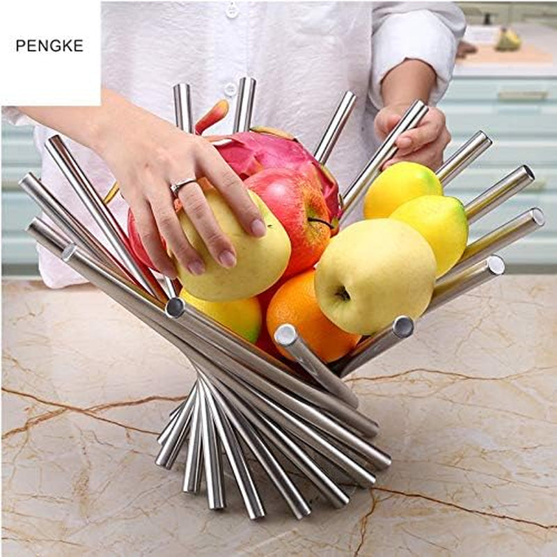 Essentials Fruit Bowl,Stainless Steel Rotation Fruit Basket for Kitchen Counter