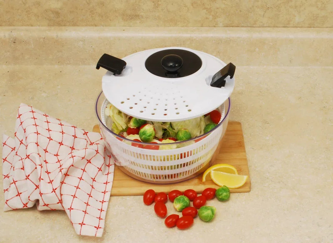 Essentials Salad Spinner with Locking and Straining Lid