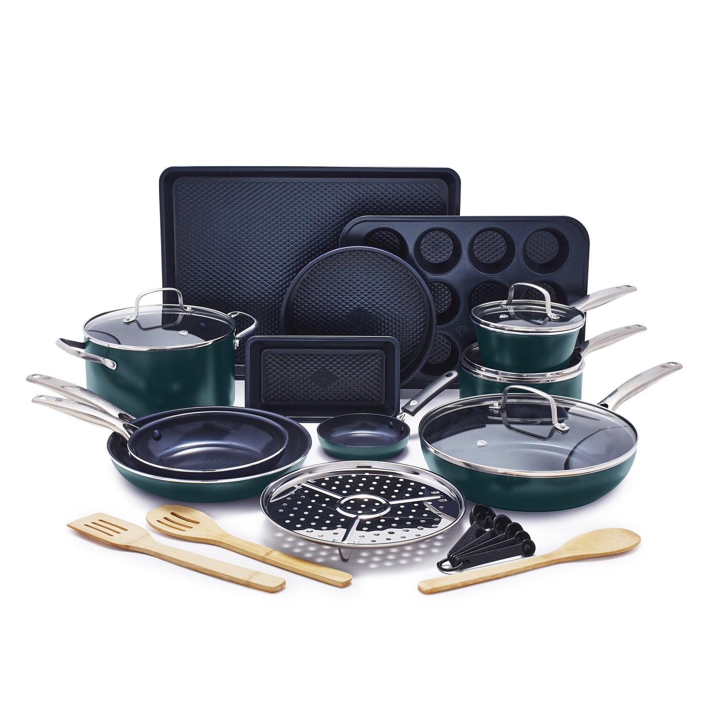 Essentials Green Diamond 20Pc Set, Green