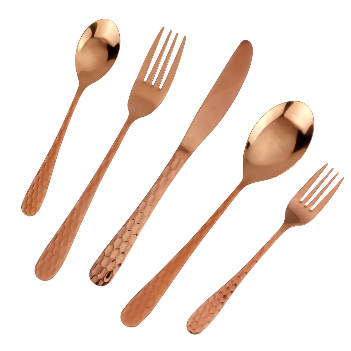 Essentials 30-Piece Copper Silverware Flatware Cutlery Set