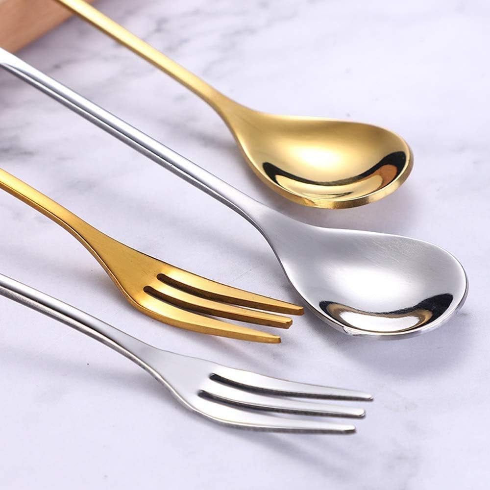 Essentials 10-Piece Silver Mini Leaf Dessert Forks Set 