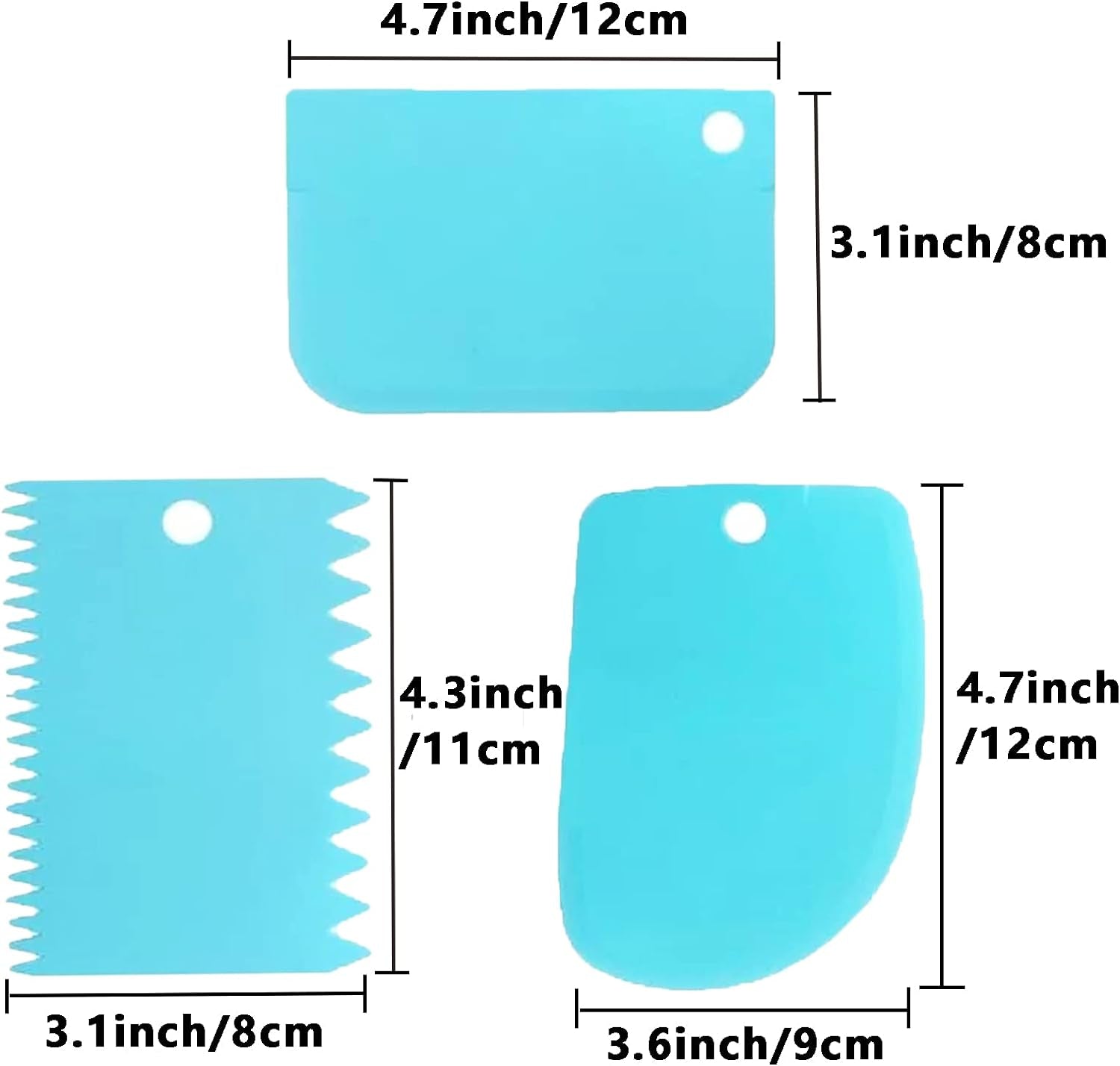 Essentials 3 Pcs Cake Scraper Smoother Set