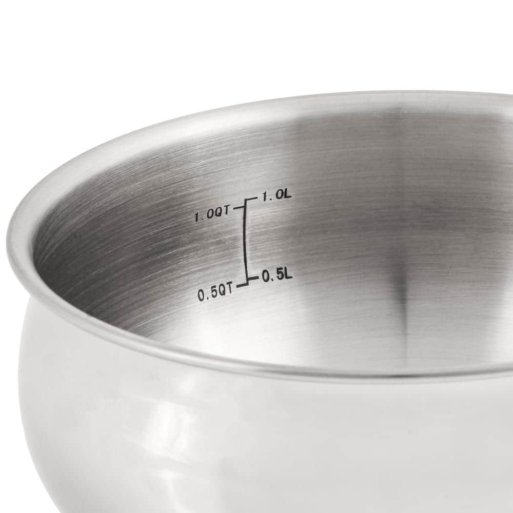 Essentials Belly Shape 1.5 Qt. 18/10 Stainless Steel 6.25 In. Sauce Pan SS Lid