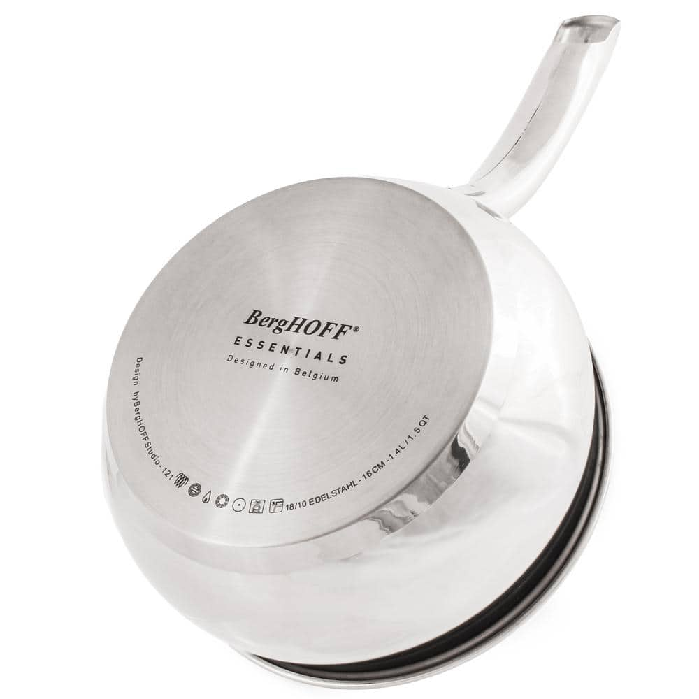 Essentials Belly Shape 1.5 Qt. 18/10 Stainless Steel 6.25 In. Sauce Pan SS Lid