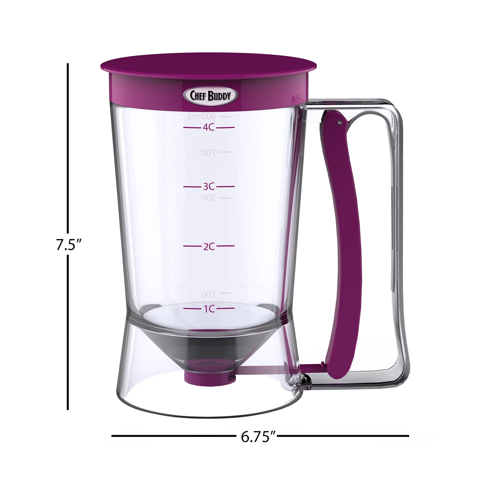 Essentials Pancake Batter Dispenser with Squeeze Handle, Purple