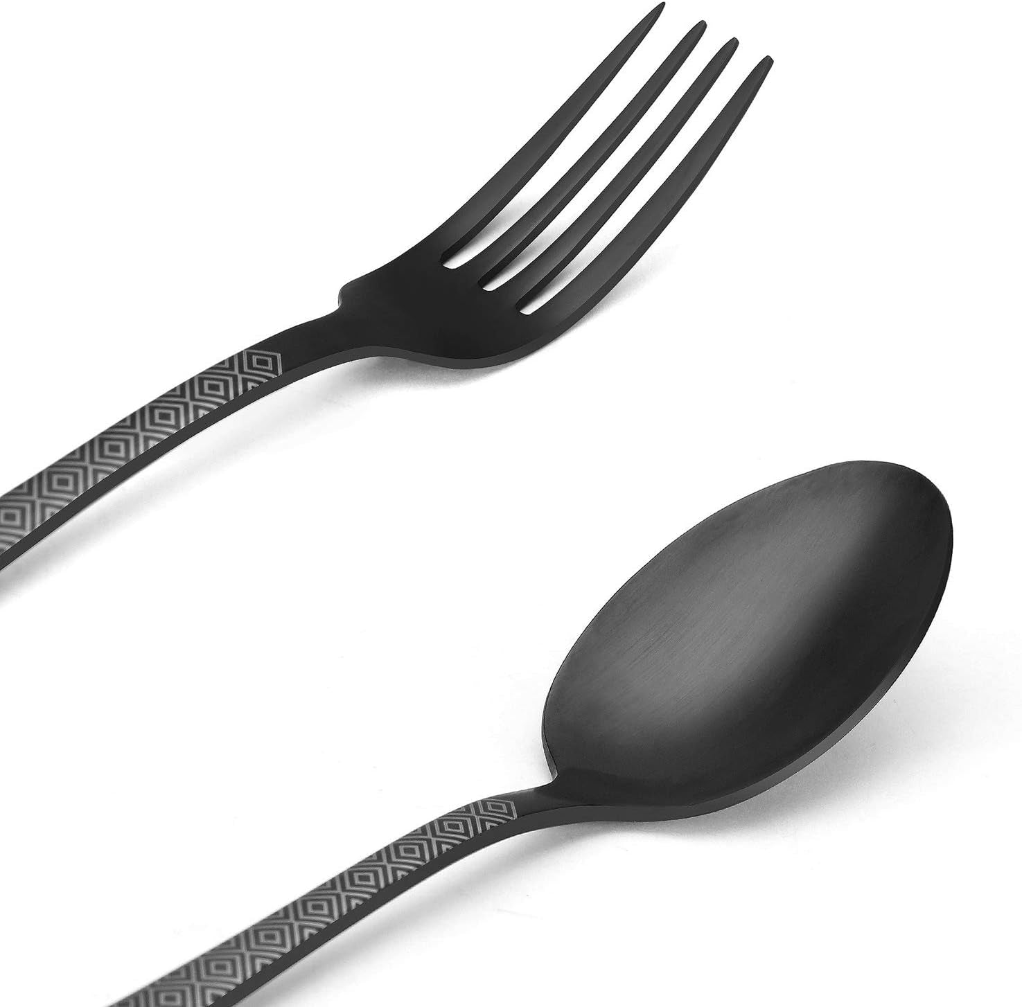 Essentials Matte Black Silverware Set, Satin Finish 20-Piece Stainless Steel Flatware Set