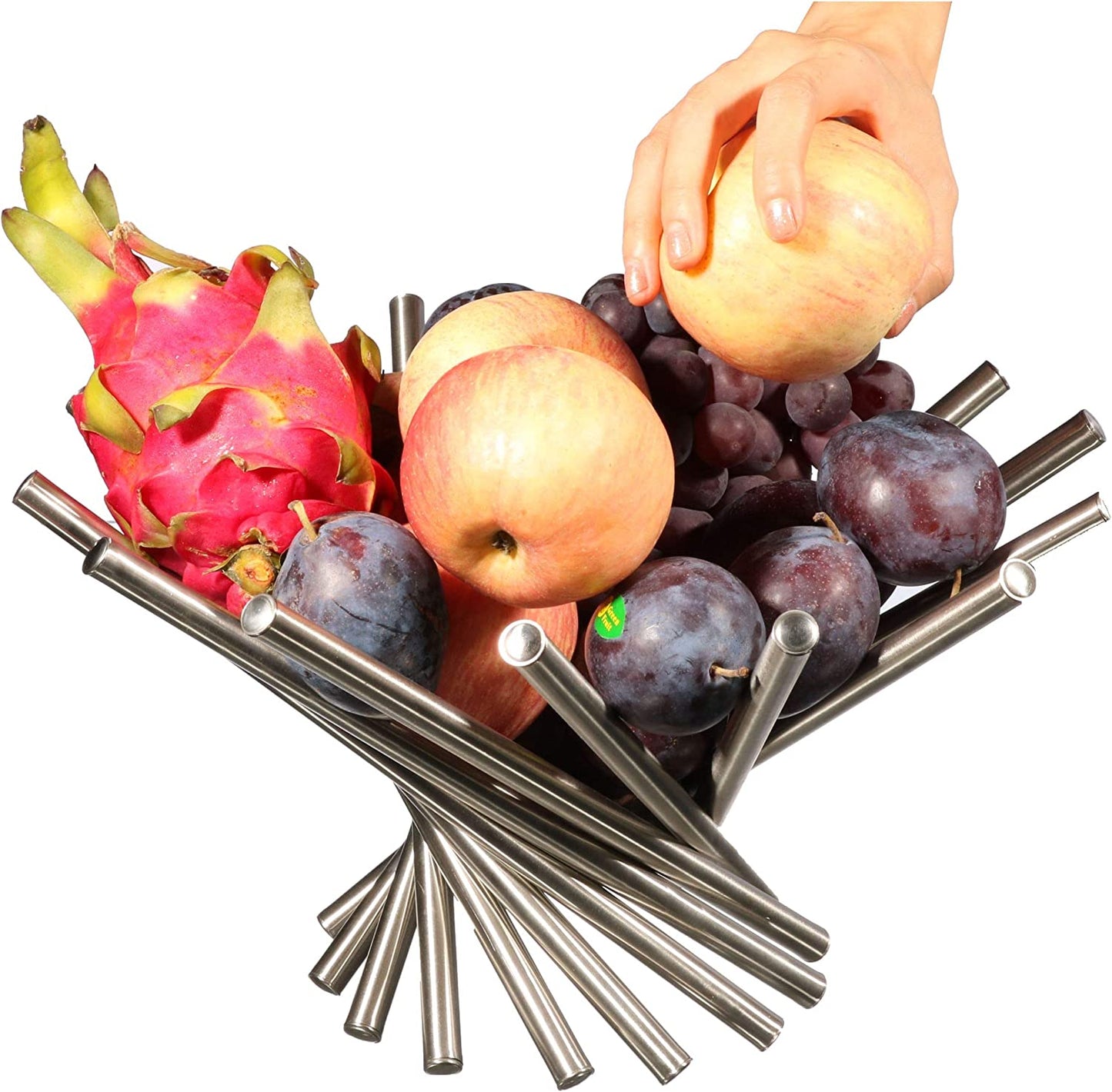 Essentials Fruit Bowl,Stainless Steel Rotation Fruit Basket for Kitchen Counter