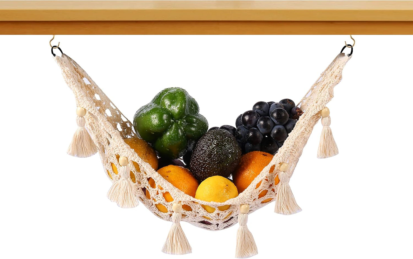 Essentials Fruit Hammock under Cabinet 2 Pcs with 12 Tassels