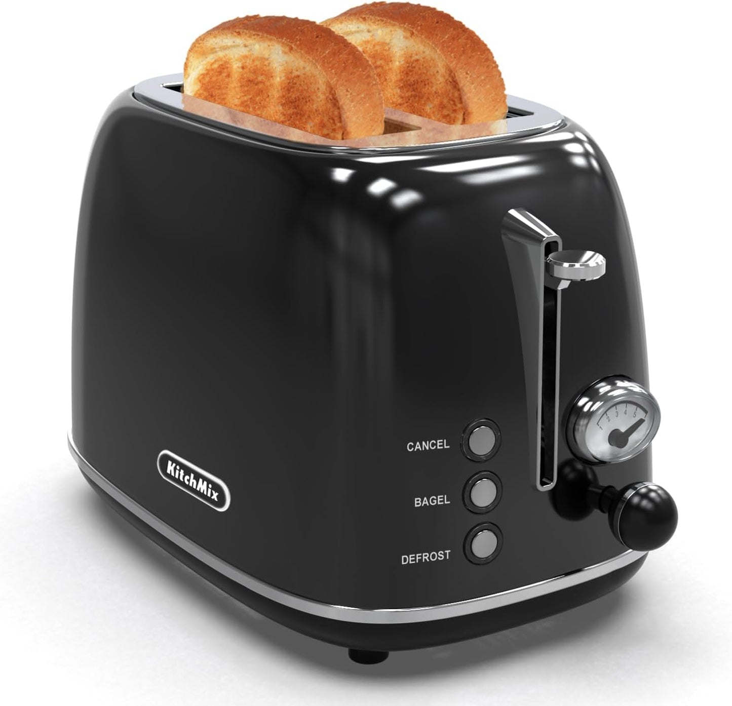 Essentials Toaster 2 Slice, Retro Stainless Steel Toaster  