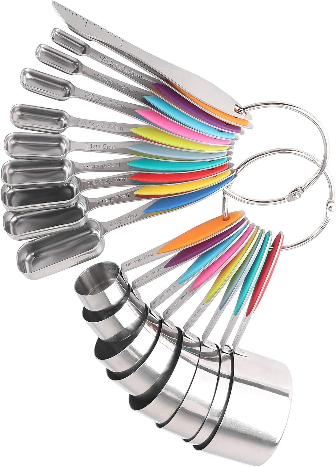 Essentials Measuring Cups and Spoons Stainless Steel Set of 19 