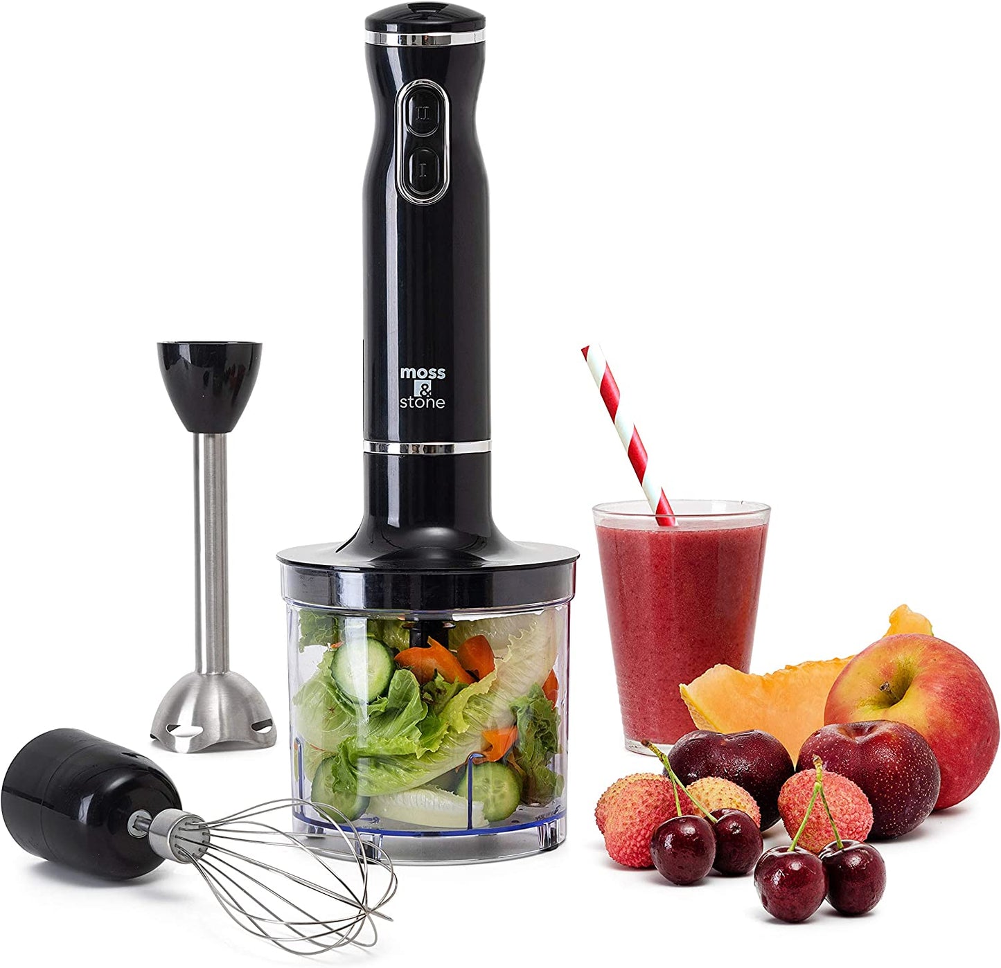 Essentials Hand Blender Electric with Egg Whisk & Chopper